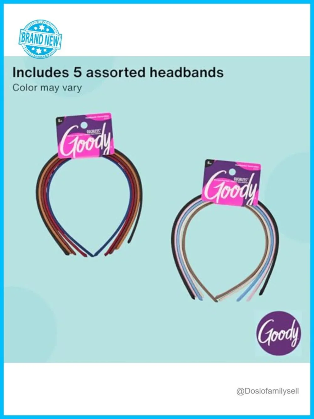 5 Pack Ouchless Shoestring Headbands Thin Fabric Damage-Free All-Day Comfort